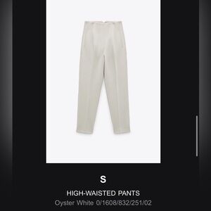 Zara Oyster White Men's High-Waisted Pants
